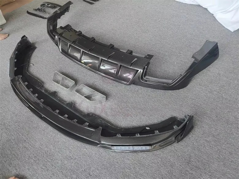 M Style Dry Carbon Fiber Front Lip Rear Diffuser Side Skirt Tail Wing Hood for  Levante  2016-2019 Bumper Body Kit